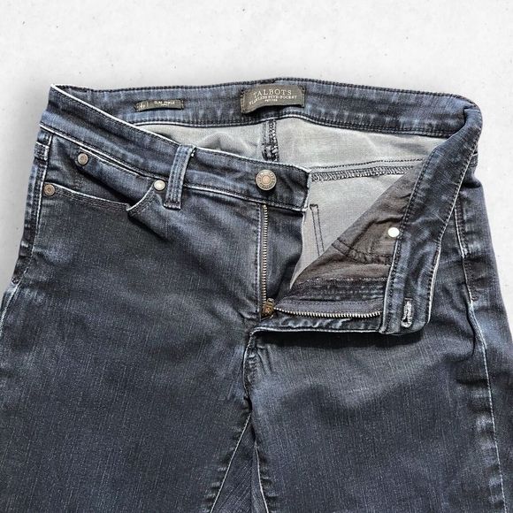 Talbots Flawless Five-Pocket Jean Women 4P Slim Ankle Curvy Dark Wash Blue Denim - Picture 6 of 11